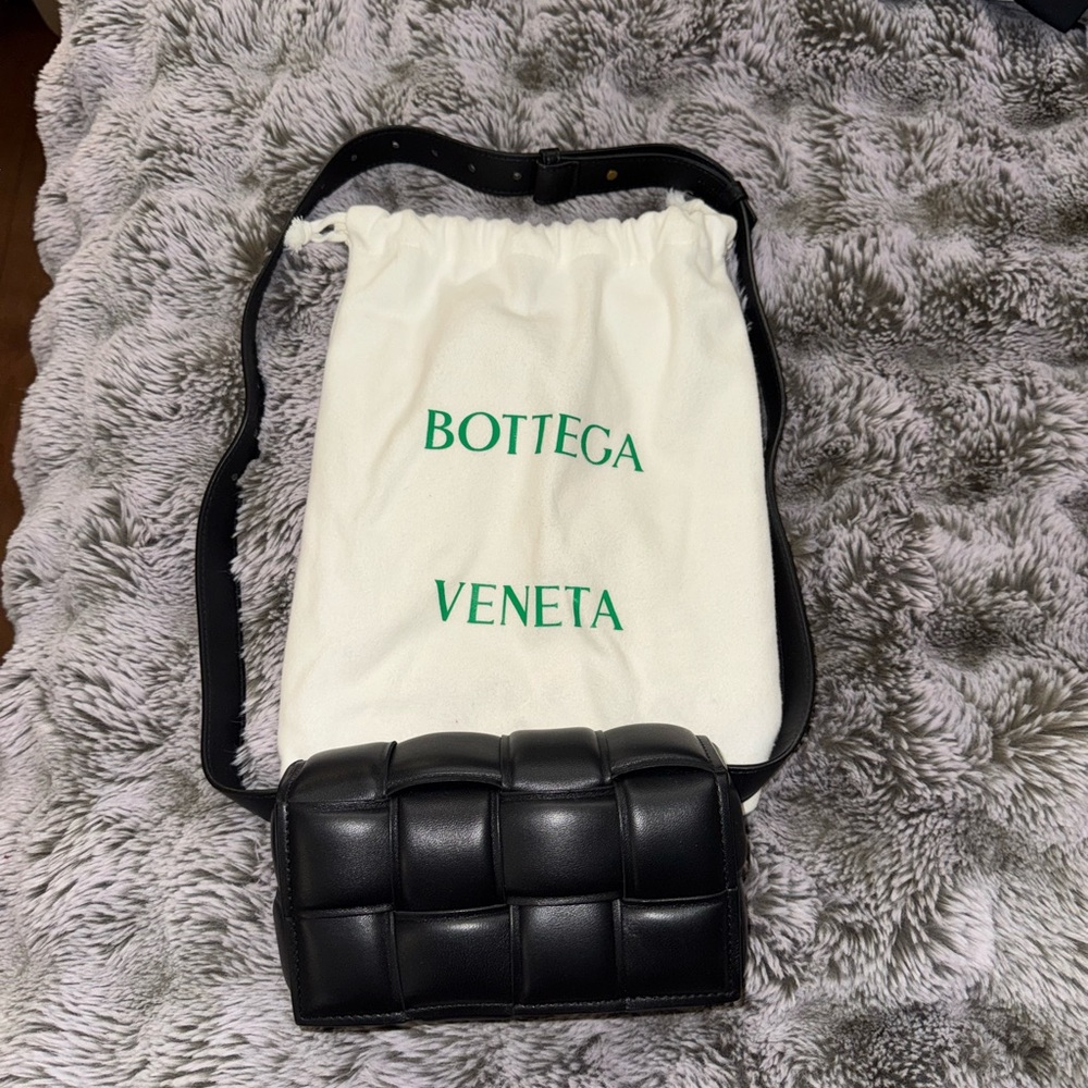Bottega Veneta Black Padded Cassette Belt Bag